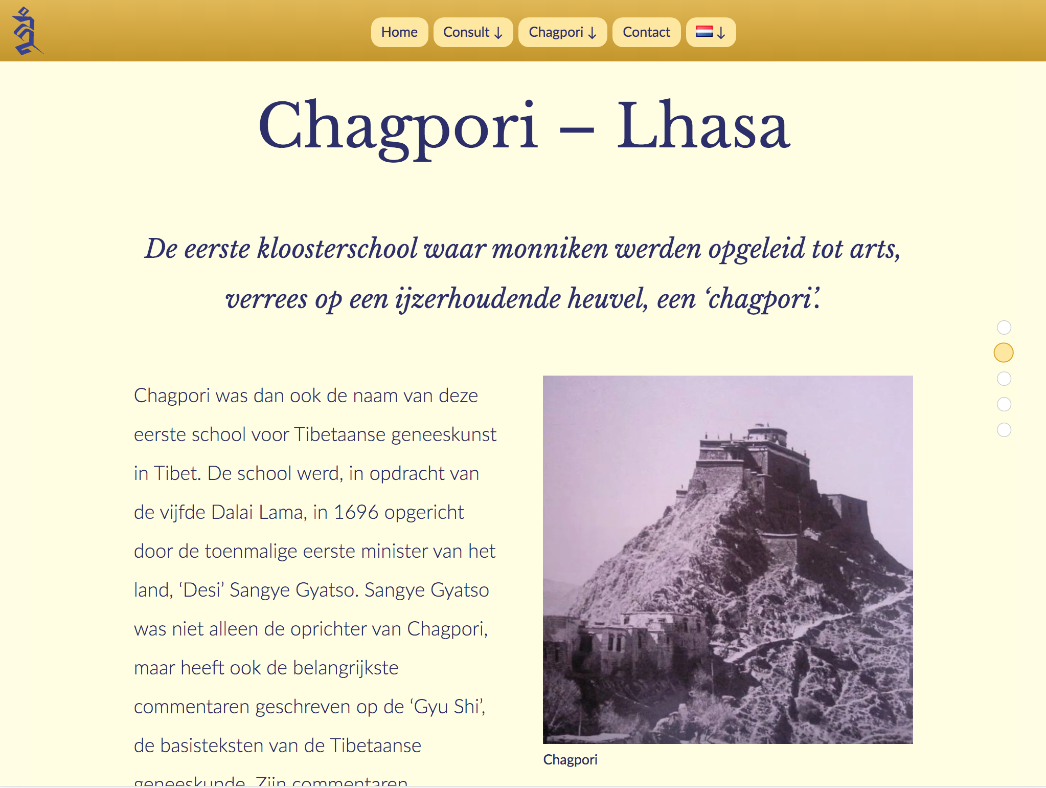 Chagpori site voor praktijk iPad Landscape